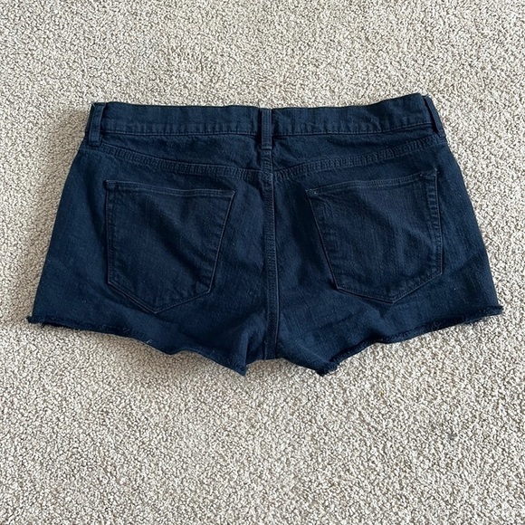 Madewell Mid Rise Cut Off Black Denim Shorts - Picture 3 of 7